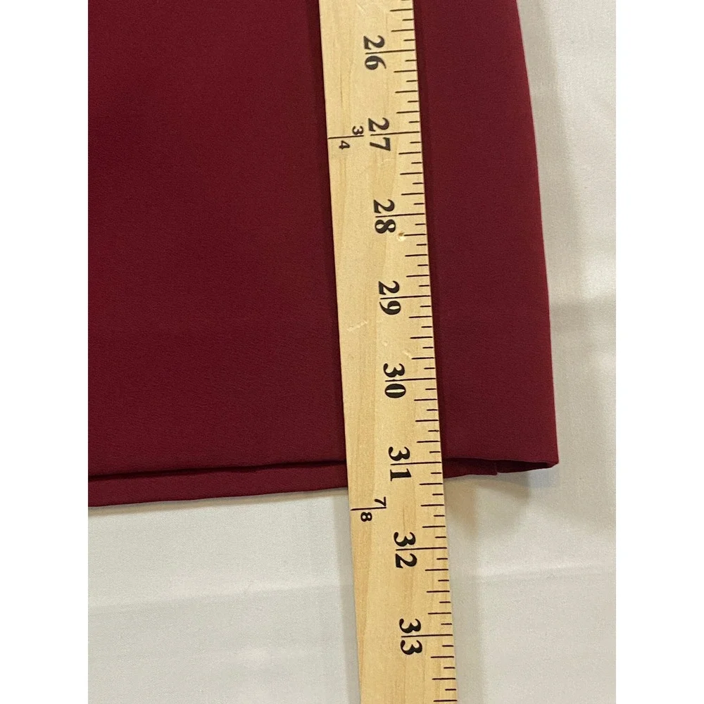 Milly Burgundy Tiered Bell Sleeve Crepe Shift Dress‎ Cocktail Valentines Size 2